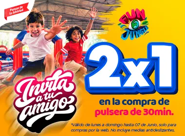 2x1 en pulseras de Inflata Park 30 min en Parque de la Amistad
